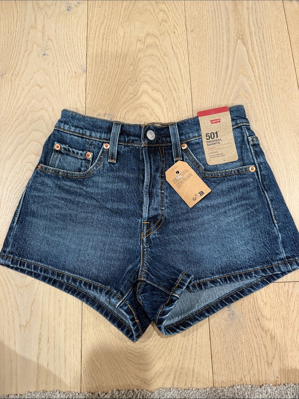 New levis 501 original shorts size 24